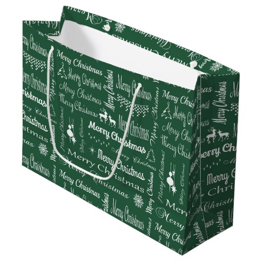 Vrolijk kerstfeest large cadeauzakje (Voorkant Gekanteld)