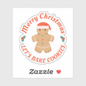 Vrolijk kerstfeest Laten we koekjes bakken Gingerb Sticker (Vel)