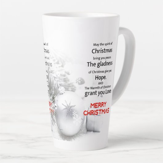 Vrolijk kerstfeest latte mok (Rechterhoek)