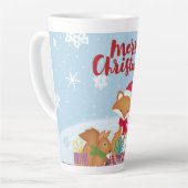 Vrolijk kerstfeest latte mok (Linkerhoek)