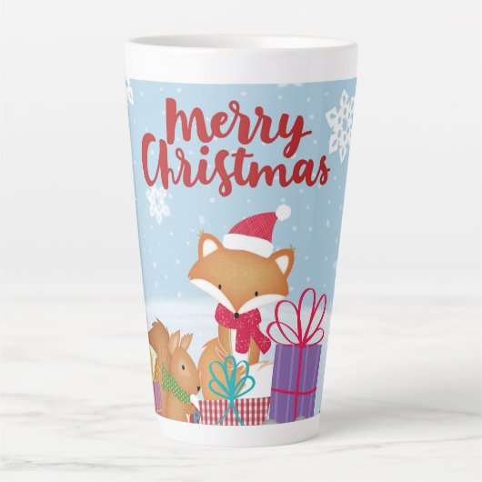 Vrolijk kerstfeest latte mok (Voorkant)