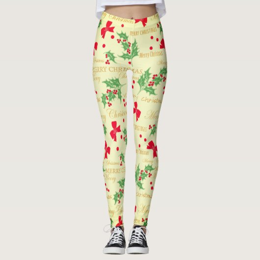 Vrolijk kerstfeest Leggings (Voorkant)