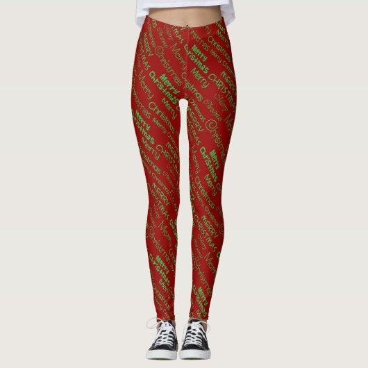 Vrolijk kerstfeest leggings (Voorkant)