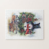 Vrolijk kerstfeest legpuzzel (Horizontaal)