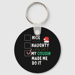 Vrolijk kerstfeest Leuk stout Mijn neef heeft me g Sleutelhanger
