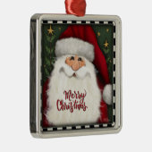 Vrolijk Kerstfeest Leuke Kerstman Inspirivity Vaka Metalen Ornament (Rechts)