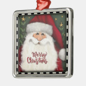 Vrolijk Kerstfeest Leuke Kerstman Inspirivity Vaka Metalen Ornament (Links)