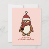 Vrolijk Kerstfeest Leuke Pinguïn Feestdagenkaart (Voorkant)