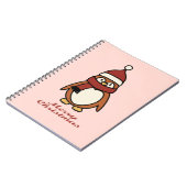 Vrolijk Kerstfeest Leuke Pinguïn Notitieboek (Linkerzijde)