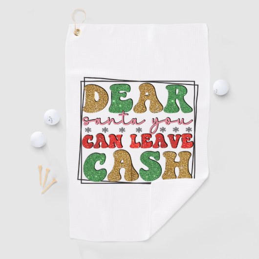 Vrolijk kerstfeest lieve kerstman kunt u contant g golfhanddoek (Insitu)