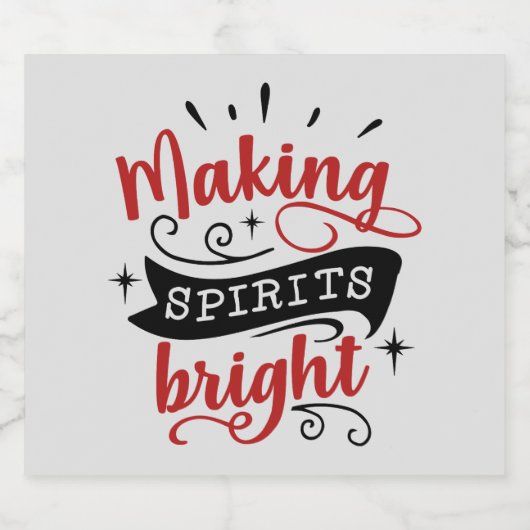 vrolijk kerstfeest likeurfles etiket (Enkel label)