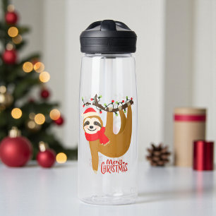 Vrolijk kerstfeest luiaard waterfles