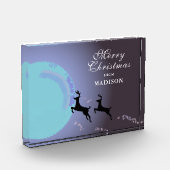 Vrolijk kerstfeest Magische Reindeer Moon Naam Fotoblokken (Links)