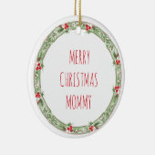 Vrolijk kerstfeest mama liefde Kinder feestelijke Keramisch Ornament (Rechts)