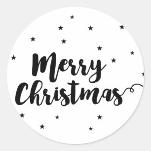 Vrolijk kerstfeest - Manuscript typografie en ster Ronde Sticker