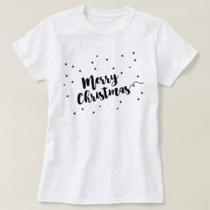 Vrolijk kerstfeest - Manuscript typografie en ster T-shirt