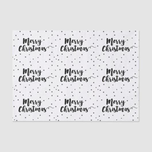 Vrolijk kerstfeest - Manuscript typografie en ster Tissuepapier (Voorkant)