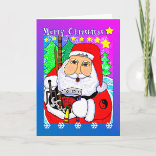 Vrolijk Kerstfeest Martial Arts Santa Wenskaart Feestdagen Kaart