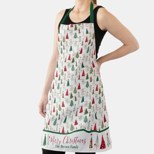 Vrolijk kerstfeest Matig Minimale kerstboom Schort (Insitu)
