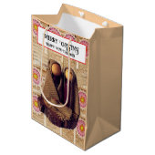 Vrolijk kerstfeest! medium cadeauzakje (Voorkant Gekanteld)