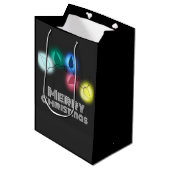 Vrolijk kerstfeest medium cadeauzakje (Voorkant Gekanteld)