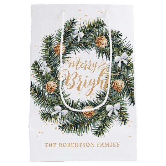 Vrolijk kerstfeest medium cadeauzakje (Achterkant)