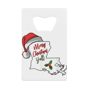 Vrolijk kerstfeest met alle zuidelijke louisiana s kredietkaart flessenopener
