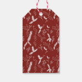 Vrolijk kerstfeest met bladeren met grote cadeautj cadeaulabel (Achterkant)