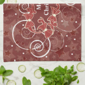 Vrolijk kerstfeest met bogen en sterren theedoek (Gevouwen)