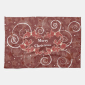 Vrolijk kerstfeest met bogen en sterren theedoek (Horizontaal)
