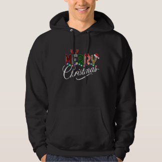 Vrolijk kerstfeest met buffelroodstang voor mannen hoodie
