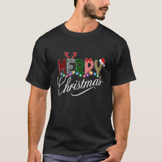 Vrolijk kerstfeest met buffelroodstang voor mannen t-shirt