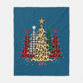 Vrolijk kerstfeest met buffels en luipaard fleece deken (Voorkant)