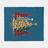 Vrolijk kerstfeest met buffels en luipaard fleece deken (Voorkant (Horizontaal))