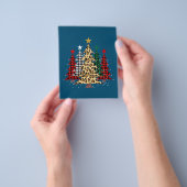 Vrolijk kerstfeest met buffels en luipaard flyer (Hand)