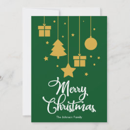 Vrolijk kerstfeest met Cadeaus groene kerst Kaart