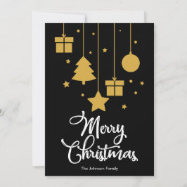 Vrolijk kerstfeest met Cadeaus zwart Feestdagenkaart