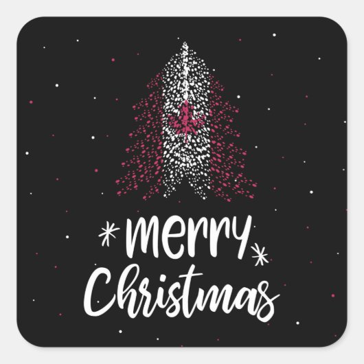 Vrolijk kerstfeest met Canadese vlag Vierkante Sticker (Voorkant)