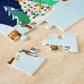 Vrolijk kerstfeest met crescent Moon Legpuzzel (Zijkant)