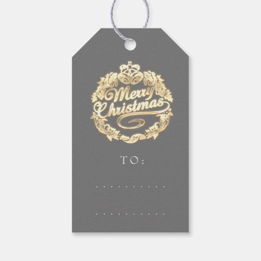 Vrolijk kerstfeest met de naam Wreath Royal Burgun Cadeaulabel (Achterkant)