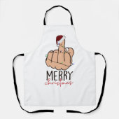 Vrolijk kerstfeest met de vinger schort (Voorkant)