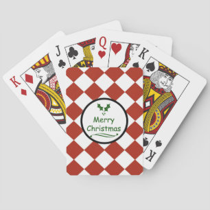 Vrolijk kerstfeest met diamantpatroon speelkaarten