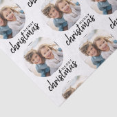 Vrolijk kerstfeest met één cirkelfoto - wit tissuepapier (Detail)