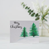 Vrolijk kerstfeest met een gezegende waterverf feestdagenkaart (Staand voorkant)