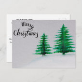 Vrolijk kerstfeest met een gezegende waterverf feestdagenkaart (Voorkant / Achterkant)