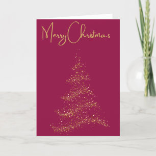 Vrolijk kerstfeest, met een glitter kerstboom feestdagen kaart