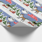 Vrolijk kerstfeest met een Snowman en een Kerstman Cadeaupapier (Hoek)