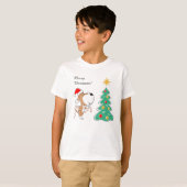 Vrolijk kerstfeest met een stuitpuppy Dog Santa Ha T-shirt (Voorkant volledig)