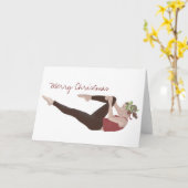Vrolijk kerstfeest met eenpootkraan kaart (Gele Bloem)