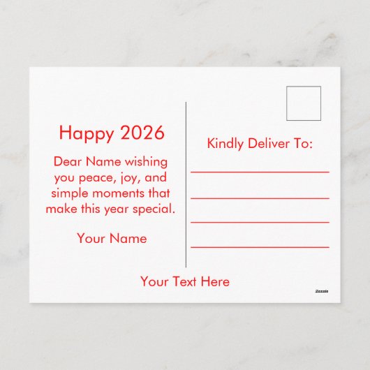 Vrolijk kerstfeest met familienaam feestdagenkaart (Achterkant)